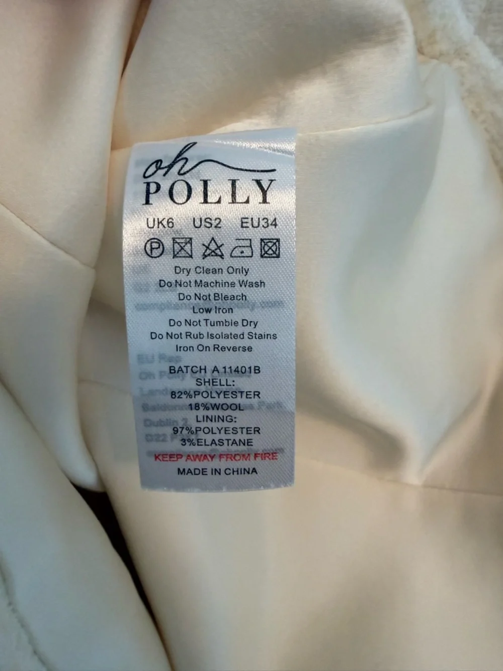 NEW Oh Polly Ivory Tacita Tweed Structured Sweetheart Long Sleeve Mini Dress 2 - Picture 7 of 8